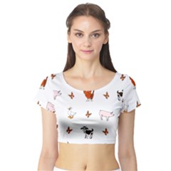 Farm Animals Short Sleeve Crop Top