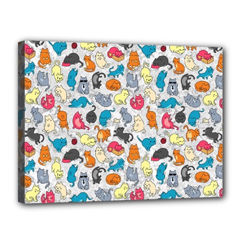 Funny Cute Colorful Cats Pattern Canvas 16  X 12  by EDDArt