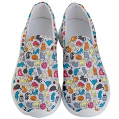 Funny Cute Colorful Cats Pattern Men s Lightweight Slip Ons by EDDArt