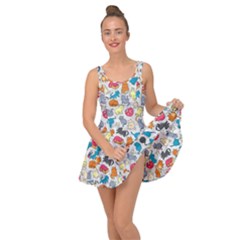 Funny Cute Colorful Cats Pattern Inside Out Casual Dress by EDDArt