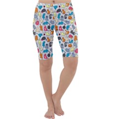 Funny Cute Colorful Cats Pattern Cropped Leggings 