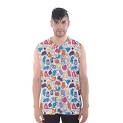 Funny Cute Colorful Cats Pattern Men s Basketball Tank Top