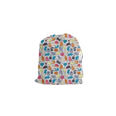 Funny Cute Colorful Cats Pattern Drawstring Pouches (xs)  by EDDArt