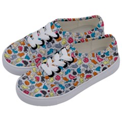 Funny Cute Colorful Cats Pattern Kids  Classic Low Top Sneakers by EDDArt