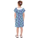 Footprints Cat Black On Batik Pattern Teal Violet Kids  Drop Waist Dress View2