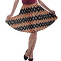 Red and black zig zags  A-line Skater Skirt View1