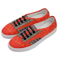 Creative Red And Black Geometric Design  Women s Classic Low Top Sneakers by flipstylezfashionsLLC