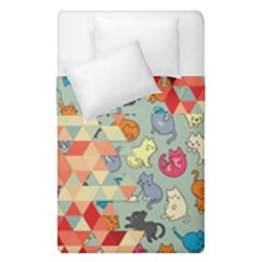 Hipster Triangles And Funny Cats Cut Pattern Duvet Cover Double Side (single Size)