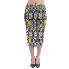 Zig Zag Stretched Goldsmere Gold Triangles Design By Kiekiestrickland  Midi Pencil Skirt by flipstylezfashionsLLC