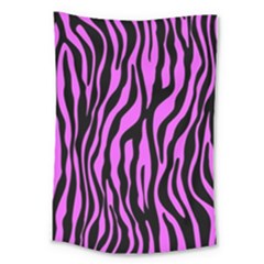 Zebra Stripes Pattern Trend Colors Black Pink Large Tapestry by EDDArt