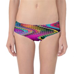 Multicolored Wave Distortion Zigzag Chevrons Classic Bikini Bottoms by EDDArt