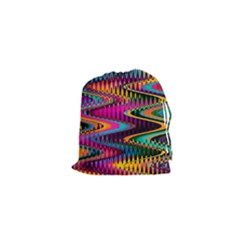 Multicolored Wave Distortion Zigzag Chevrons Drawstring Pouches (xs)  by EDDArt