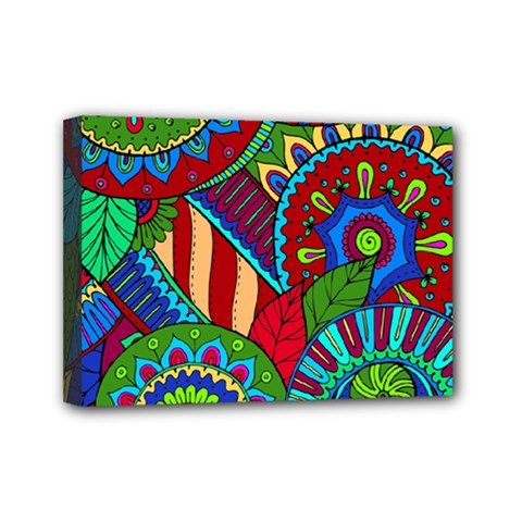 Pop Art Paisley Flowers Ornaments Multicolored 2 Mini Canvas 7  X 5  by EDDArt