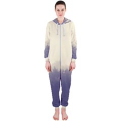 Cloudy Foggy Forest with pine trees Hooded Jumpsuit (Ladies) 