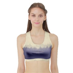 Cloudy Foggy Forest with pine trees Sports Bra with Border