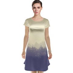 Cloudy Foggy Forest with pine trees Cap Sleeve Nightdress