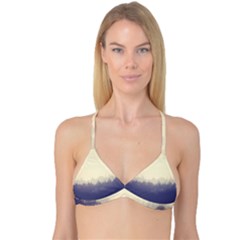 Cloudy Foggy Forest with pine trees Reversible Tri Bikini Top