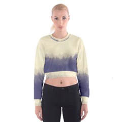 Cloudy Foggy Forest with pine trees Cropped Sweatshirt