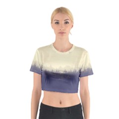 Cloudy Foggy Forest With Pine Trees Cotton Crop Top by genx