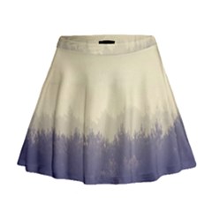 Cloudy Foggy Forest with pine trees Mini Flare Skirt