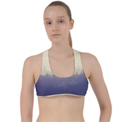 Cloudy Foggy Forest with pine trees Criss Cross Racerback Sports Bra