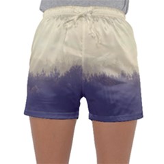 Cloudy Foggy Forest with pine trees Sleepwear Shorts