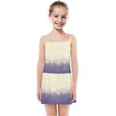 Cloudy Foggy Forest with pine trees Kids Summer Sun Dress