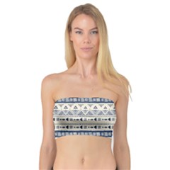 Native American Ornaments Watercolor Pattern Blue Bandeau Top by EDDArt