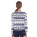 Native American Ornaments Watercolor Pattern Blue Women s Long Sleeve Tee View2