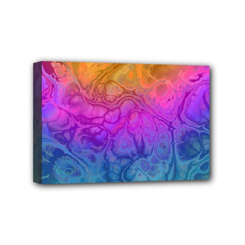 Fractal Batik Art Hippie Rainboe Colors 1 Mini Canvas 6  X 4  by EDDArt