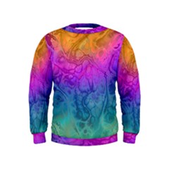 Fractal Batik Art Hippie Rainboe Colors 1 Kids  Sweatshirt by EDDArt