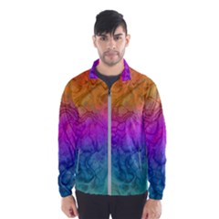 Fractal Batik Art Hippie Rainboe Colors 1 Windbreaker (men) by EDDArt