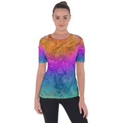 Fractal Batik Art Hippie Rainboe Colors 1 Short Sleeve Top by EDDArt