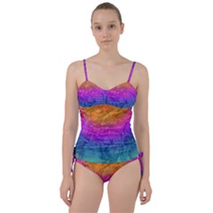 Fractal Batik Art Hippie Rainboe Colors 1 Sweetheart Tankini Set by EDDArt