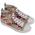 Watercolor Vintage Flowers Butterflies Lace 1 Women s Mid-Top Canvas Sneakers View3