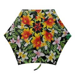 Tropical Flowers Butterflies 1 Mini Folding Umbrellas by EDDArt