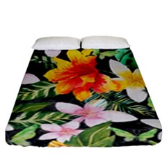 Tropical Flowers Butterflies 1 Fitted Sheet (king Size) by EDDArt