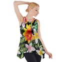 Tropical Flowers Butterflies 1 Side Drop Tank Tunic View1