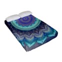 Folk Art Lotus Mandala Blue Turquoise Fitted Sheet (Full/ Double Size) View2