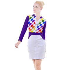 Bavarian Rainbow Print Style Button Long Sleeve Dress by PKHarrisPlace