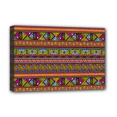 Traditional Africa Border Wallpaper Pattern Colored 2 Deluxe Canvas 18  X 12   by EDDArt