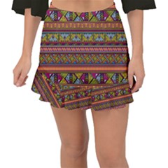 Traditional Africa Border Wallpaper Pattern Colored 2 Fishtail Mini Chiffon Skirt by EDDArt