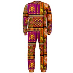 Traditional Africa Border Wallpaper Pattern Colored 3 Onepiece Jumpsuit (men) 