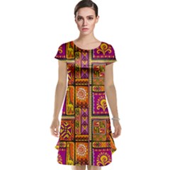Traditional Africa Border Wallpaper Pattern Colored 3 Cap Sleeve Nightdress by EDDArt