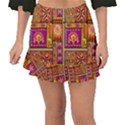 Traditional Africa Border Wallpaper Pattern Colored 3 Fishtail Mini Chiffon Skirt View1