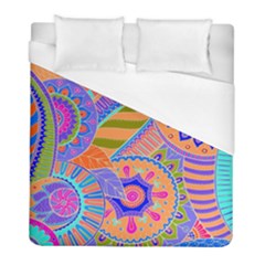 Pop Art Paisley Flowers Ornaments Multicolored 3 Duvet Cover (full/ Double Size) by EDDArt