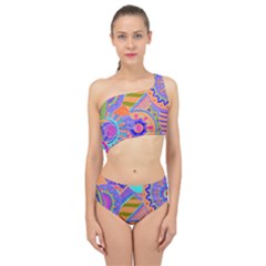 Pop Art Paisley Flowers Ornaments Multicolored 3 Spliced Up Two Piece Swimsuit by EDDArt