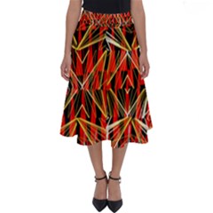 Red Triangles Zig Zags Many Layers Created By Flipstylezdesigns Perfect Length Midi Skirt by flipstylezfashionsLLC