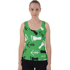 Green Velvet Tank Top by HASHDRESS