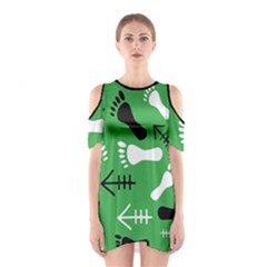 Green Shoulder Cutout One Piece by HASHDRESS